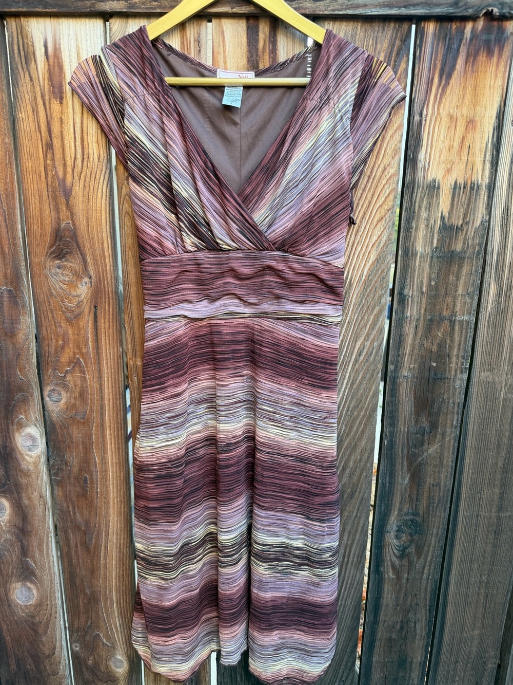 Vintage Y2K Vol. 1 Abstract Striped Midi Dress - Size Large